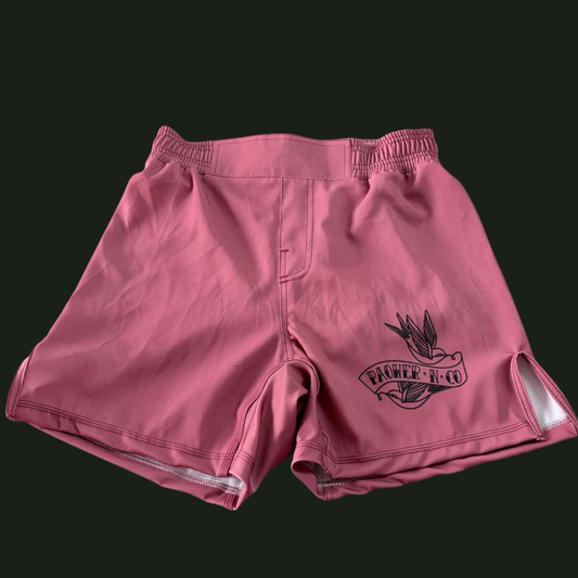 Macaroon pink Lycra no gi shorts Adults