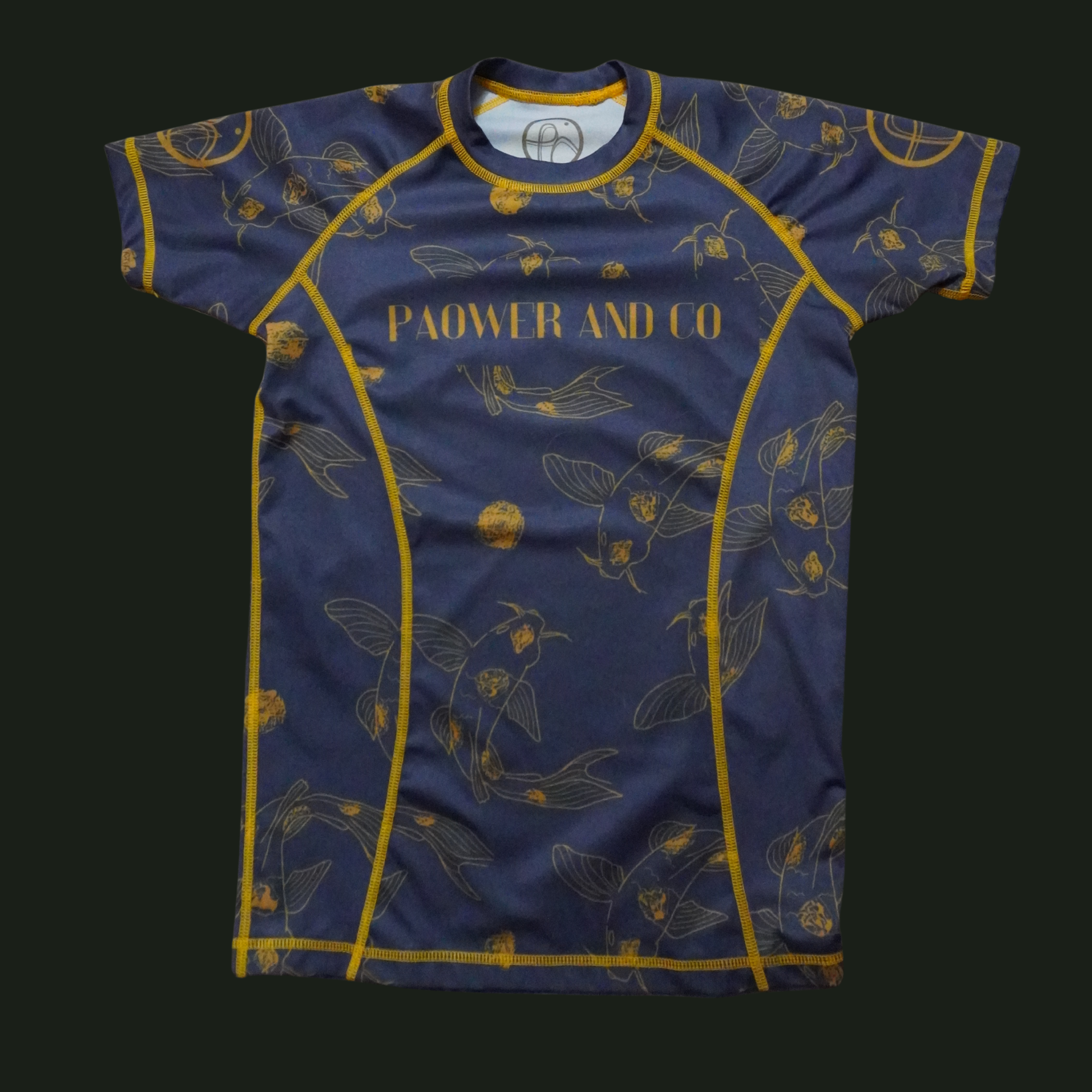 blue and gold rashguard 