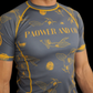 male front view of koi rashguard with details