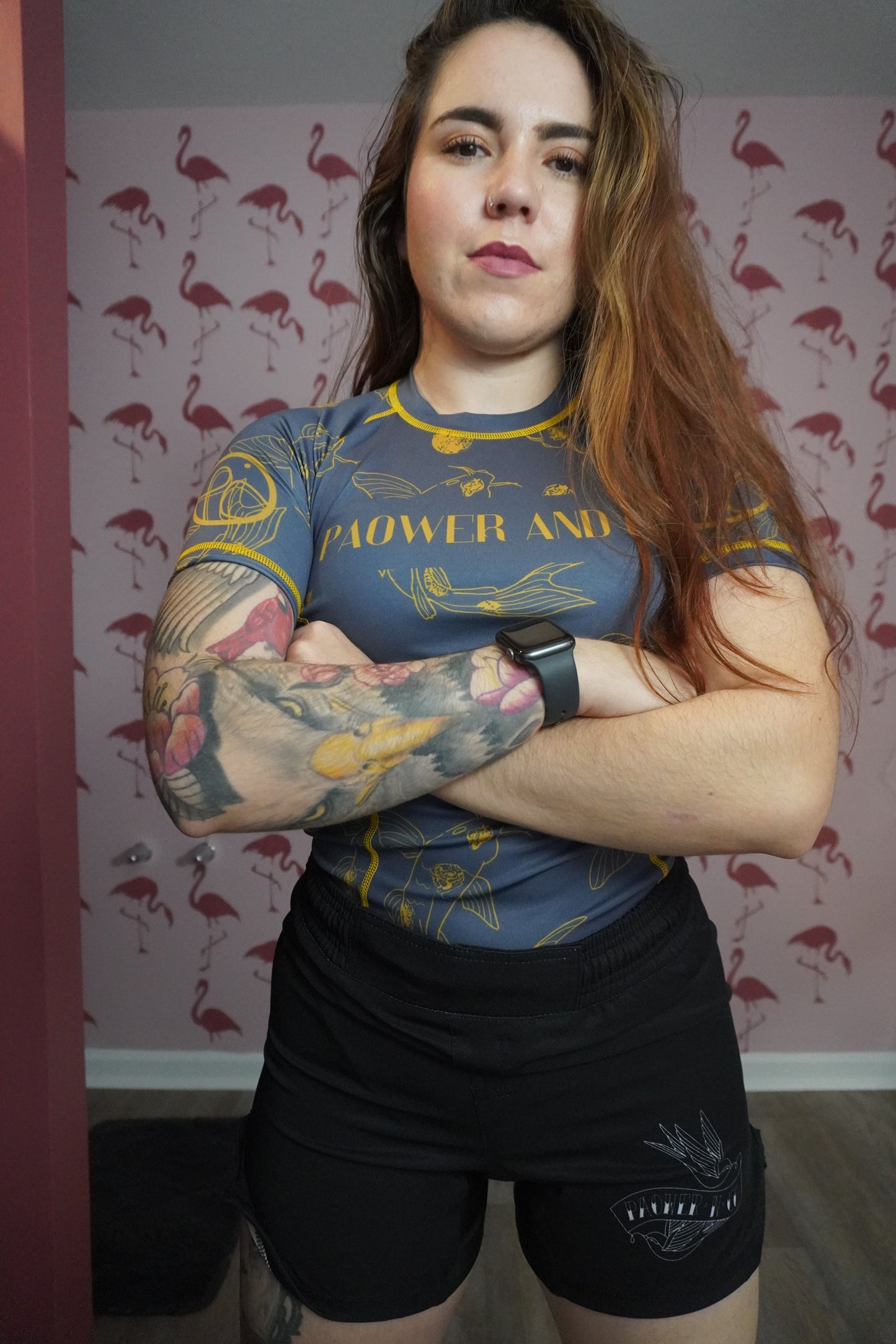 model showing the look of the shorts.